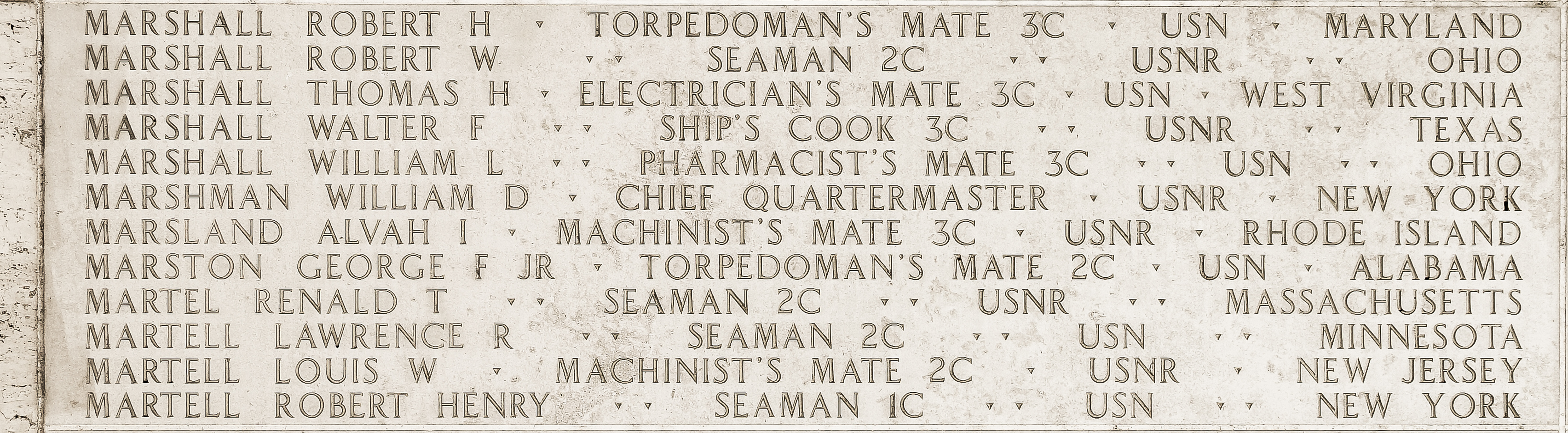 William L. Marshall, Pharmacist's Mate Third Class